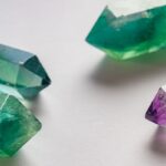 Close-up of colorful fluorite crystals