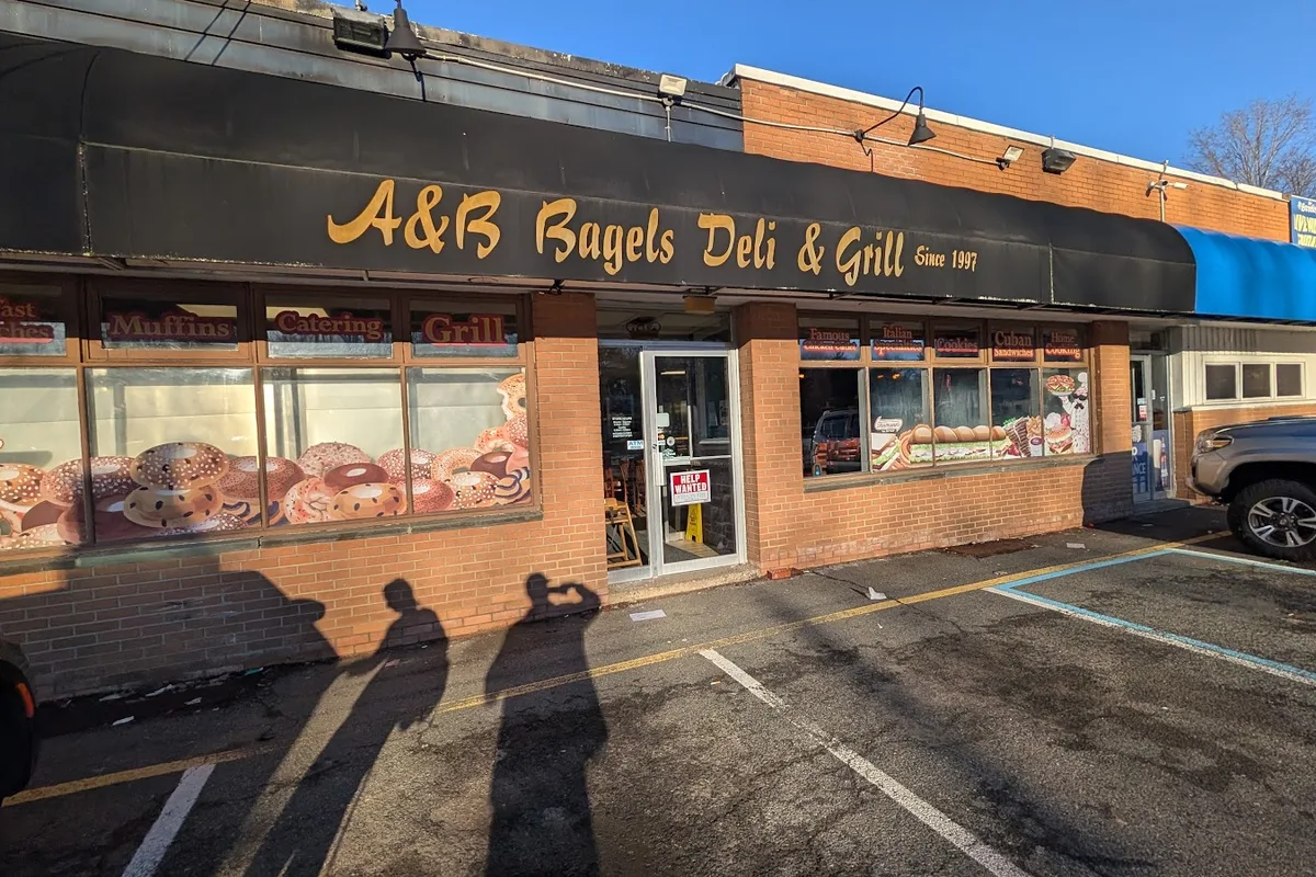 A&B Bagels Deli and Grill storefront on Route 206 in Newton, NJ