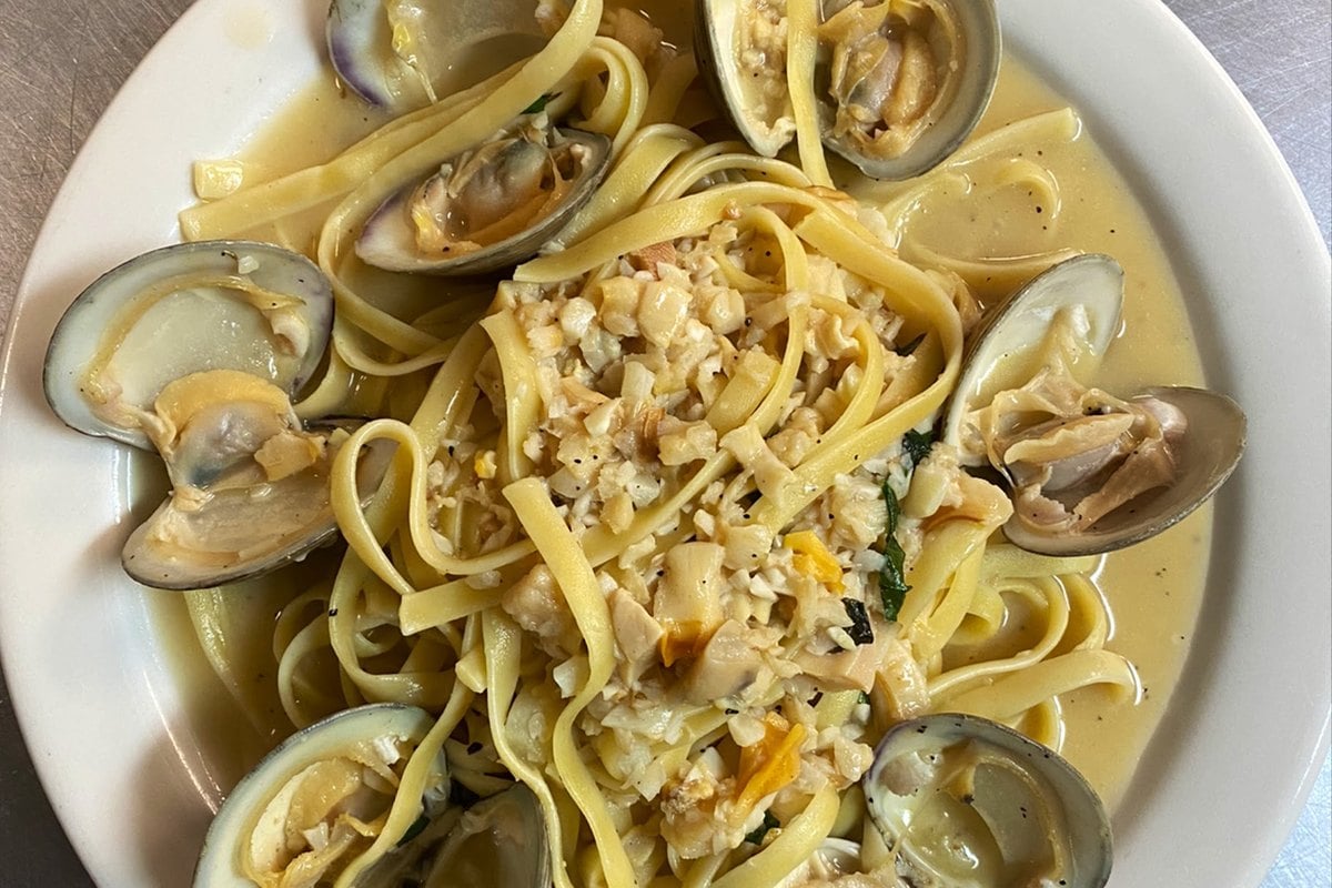 Pasta with clams at Arturo's Pizzeria and Restaurant in Lafayette, NJ