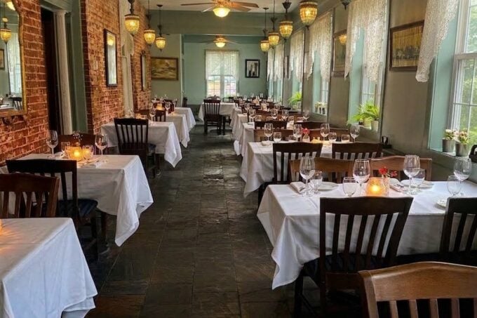 A dining room at Bell's Mansion in Stanhope, NJ