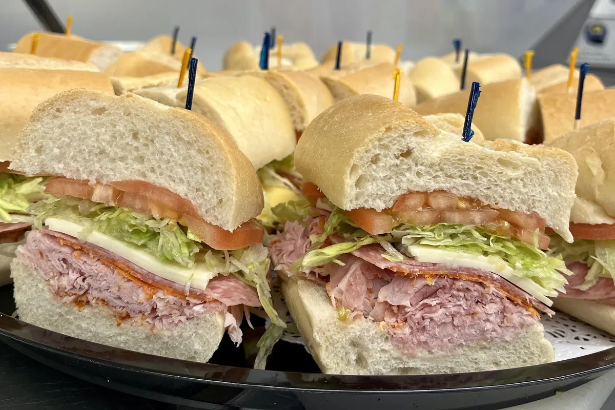 Tray of subs from Eric's Deli & Catering on Woodport Road in Sparta NJ