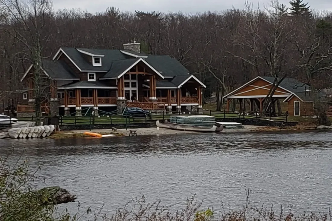 Lakefront lodge at Fairview Lake YMCA Camps in Stillwater Township, home of Fairview Fest