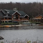 Lakefront lodge at Fairview Lake YMCA Camps in Stillwater Township, home of Fairview Fest