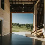 Inside the restored dairy barn at The Farm at Glenwood Mountain in Vernon Township NJ