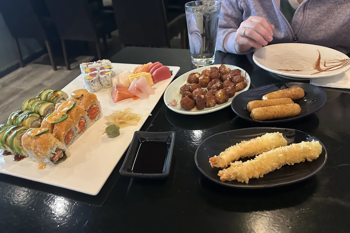 Sushi rolls, sashimi and shrimp tempura at Halulu on Route 206 in Byram, NJ