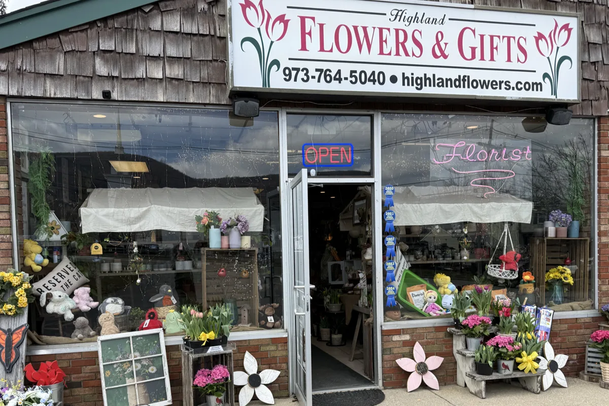 Highland Flowers and Gifts storefront on Church Street in Vernon NJ