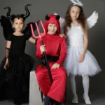 Kids in Halloween costumes, for the Hardyston costume sale benefiting local dancers