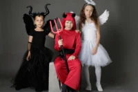 Kids in Halloween costumes, for the Hardyston costume sale benefiting local dancers