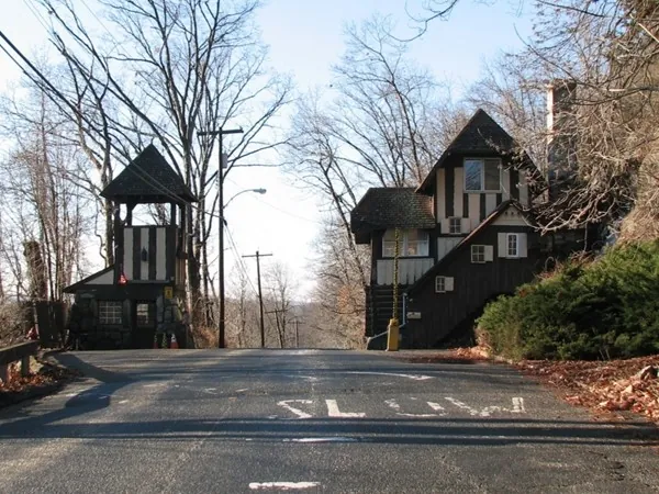 The historic Lake Mohawk gatehouses that the Lake Mohawk Preservation Foundation in Sparta, NJ is restoring