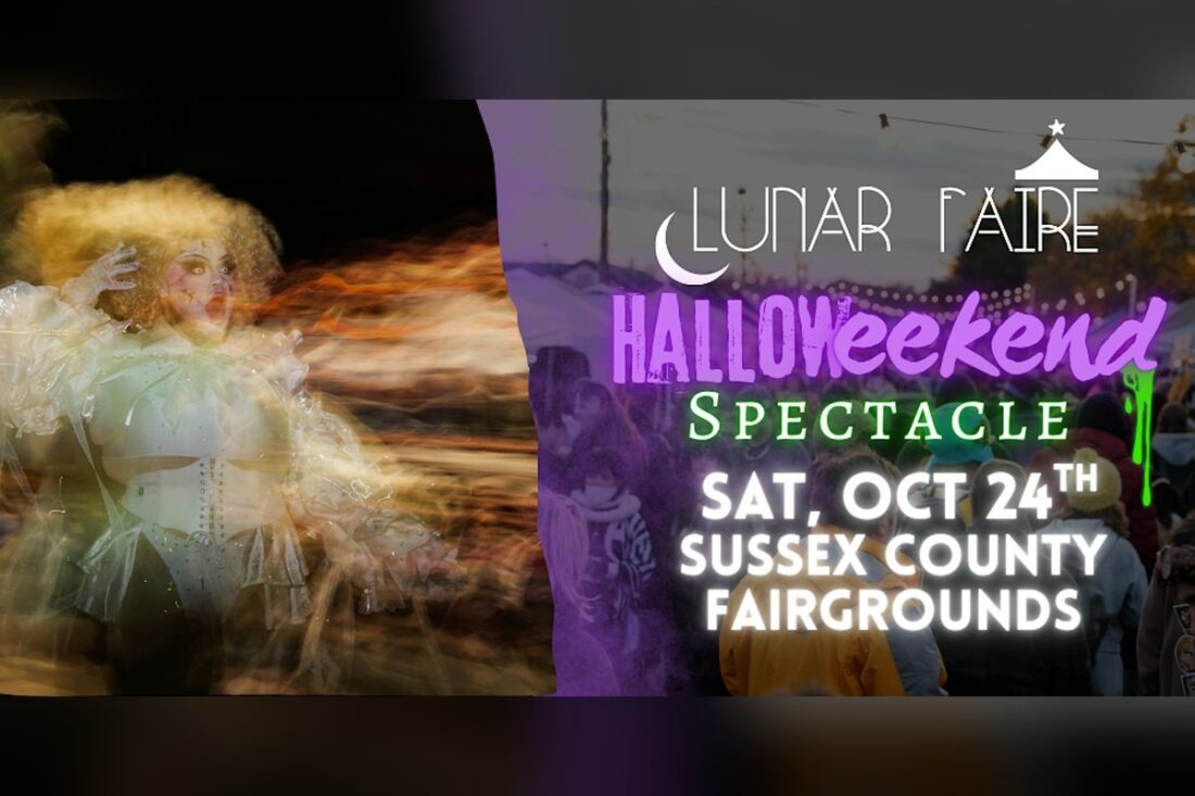 Official Lunar Faire Halloweekend Spectacle graphic for Saturday, October 24 at the Sussex County Fairgrounds