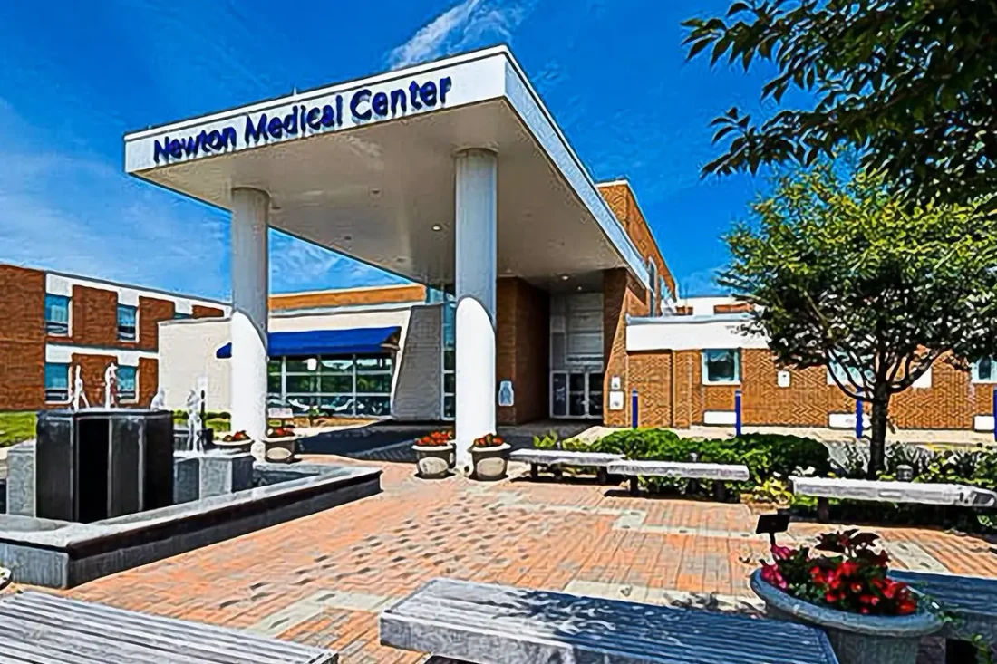 Main entrance of Atlantic Health Newton Medical Center on High Street in Newton, NJ