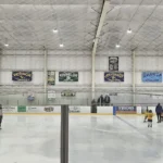 Skaters on an NHL-size rink inside Skylands Ice World in Stockholm, NJ