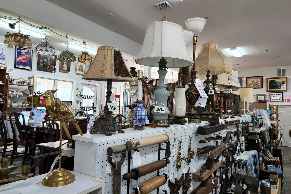 Lamps, clocks and collectibles at Sophie G's Attic in The Shoppes at Lafayette, NJ