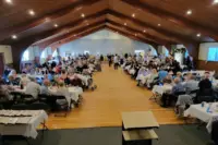 Parish center hall at Saint Jude in Hopatcong NJ filled with tables for a community event
