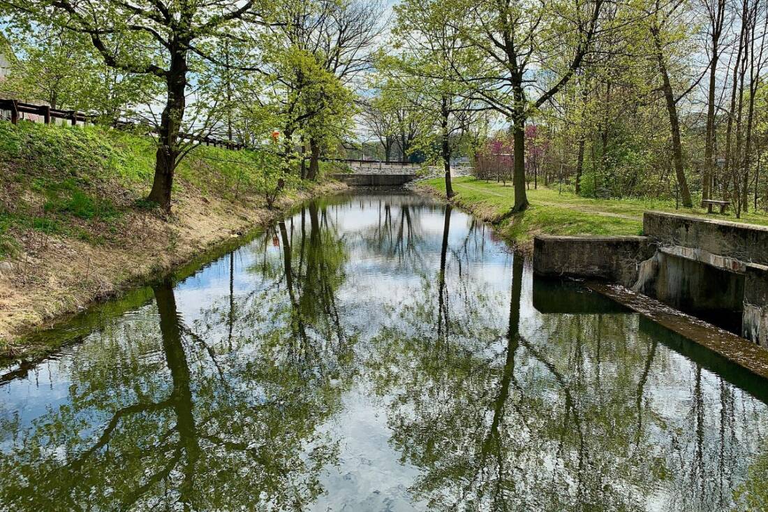 A preserved section of the Morris Canal in Stanhope, NJ