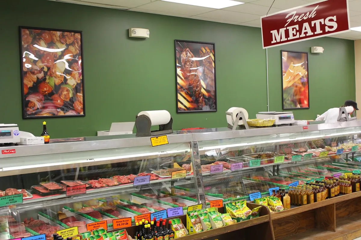 Meat and deli counter inside Sussex Meat Packing on Route 23 in Wantage NJ
