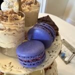 Macarons and desserts on an afternoon tea tier at Windsor House Tea Room and Bakery in Lafayette, NJ