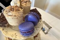 Macarons and desserts on an afternoon tea tier at Windsor House Tea Room and Bakery in Lafayette, NJ