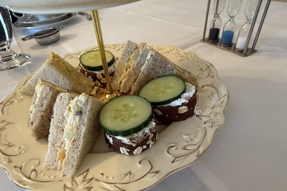Afternoon tea finger sandwiches at Windsor House Tea Room and Bakery in Lafayette, NJ