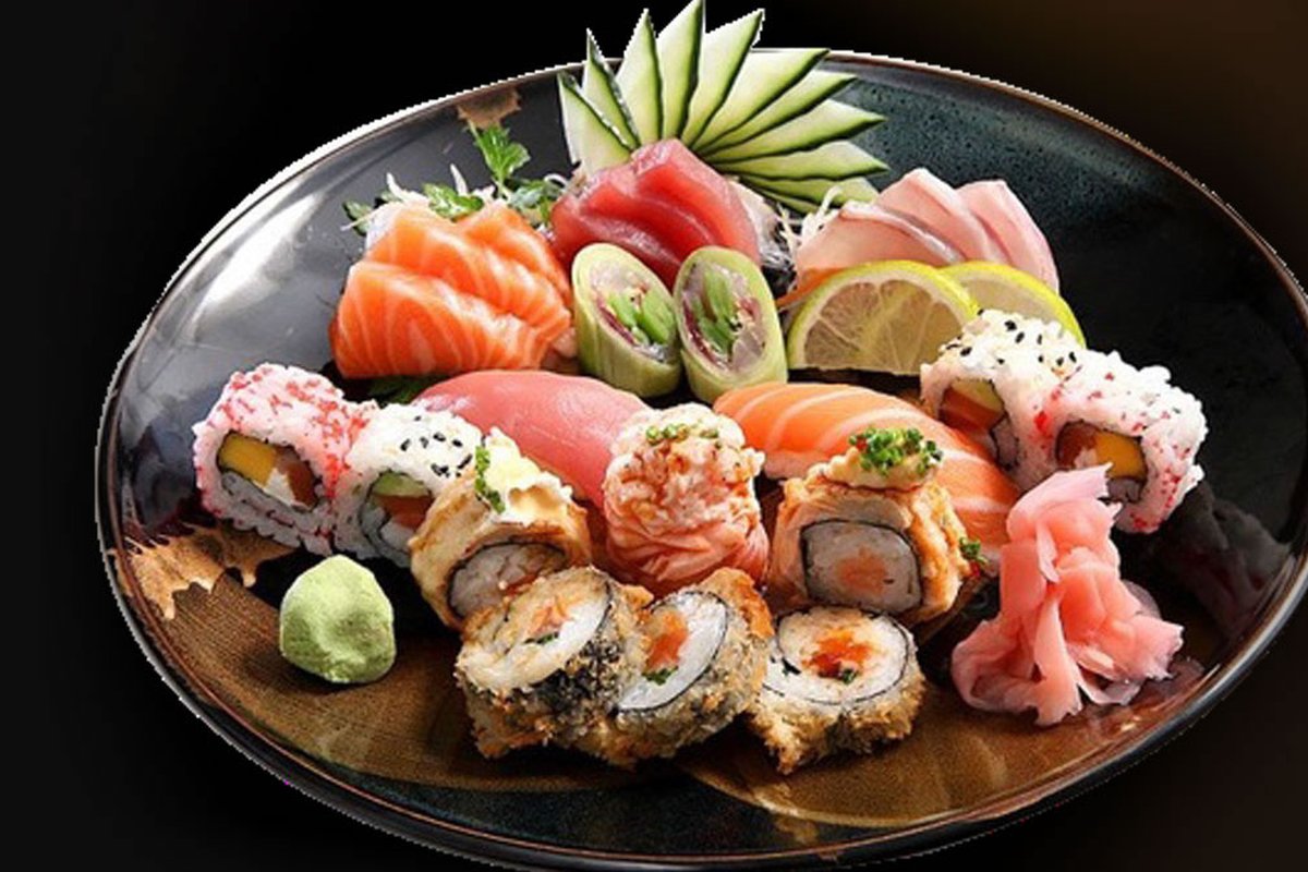 Sushi and sashimi platter at Wings Asian Bistro in Vernon, NJ
